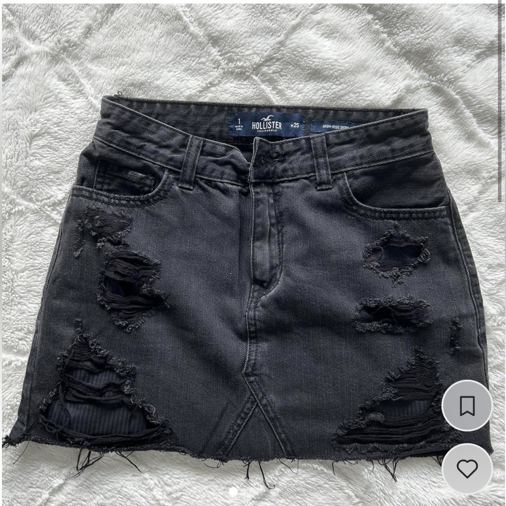 Hollister jean skirt/ barley warn/ distressed/ size 1